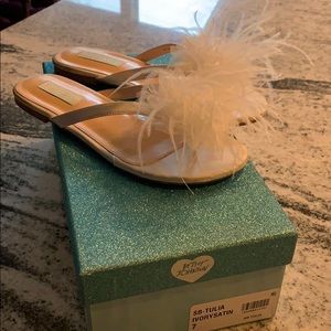 Betsey Johnson Ivory Flip Flops